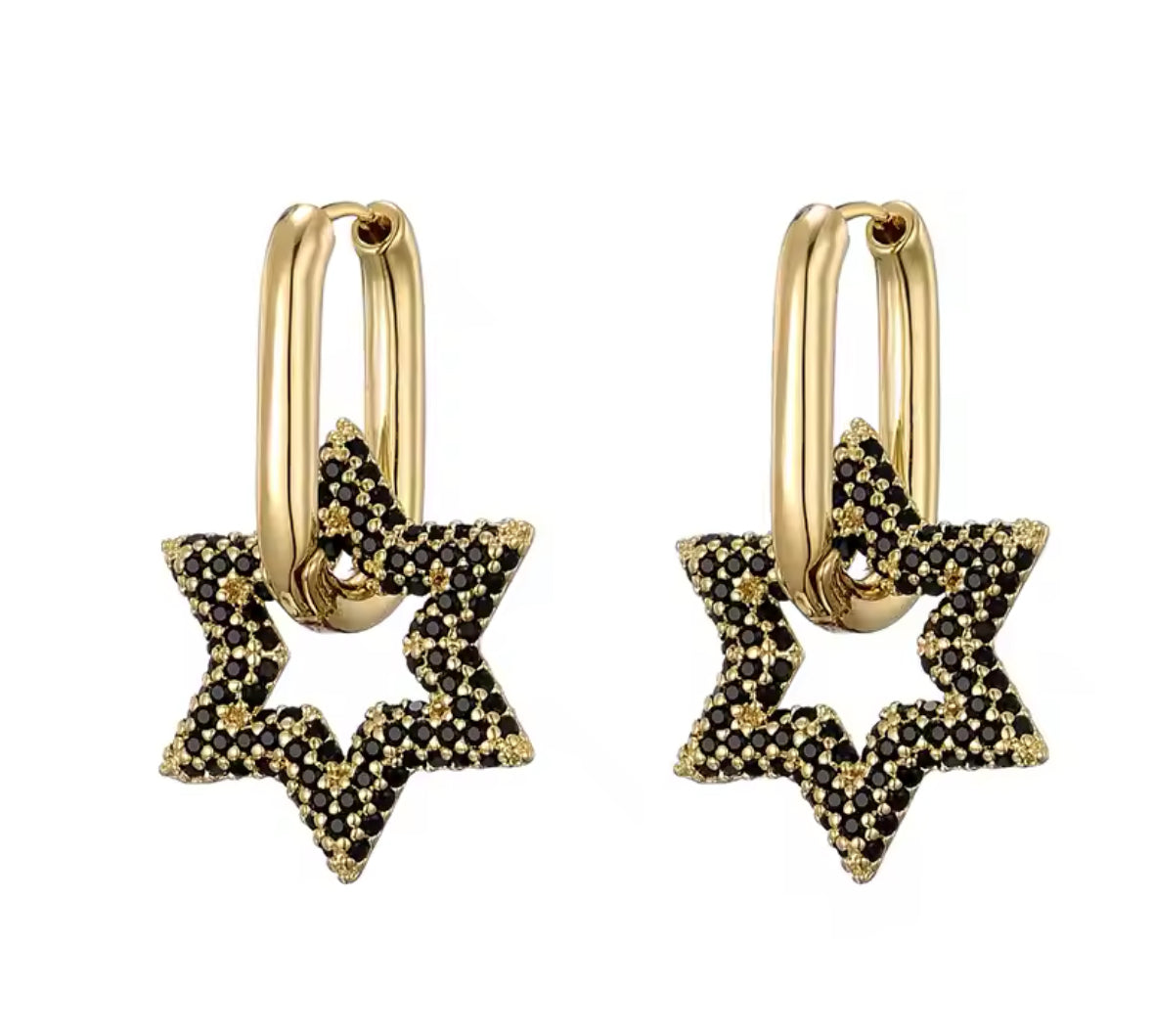 Star Earrings Black